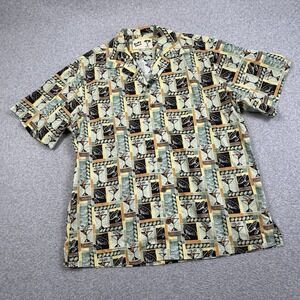 Koko Island Hawaiian Style Cocktail Martini Shirt‎ Mens XL All Over Print USA